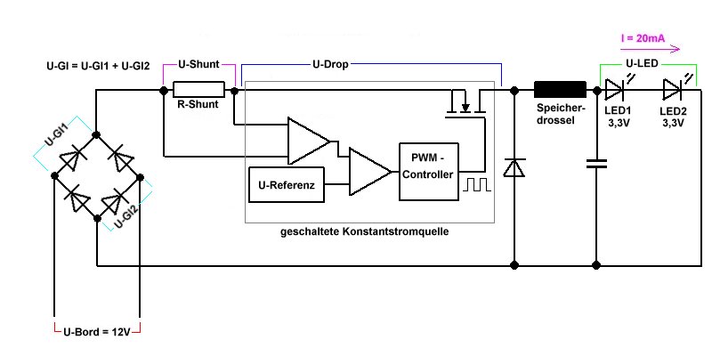 LED mit PWM Konstantstromquelle